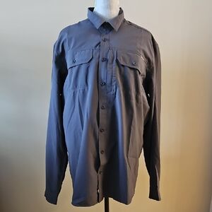 Eddie Bauer Gray Mesh Button Up Shirt